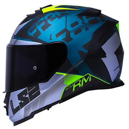 Ls2 Storm 2 Sprinter Siyah Gri Cobalt Siyah Vizör + Şeffaf Vizör Hediye