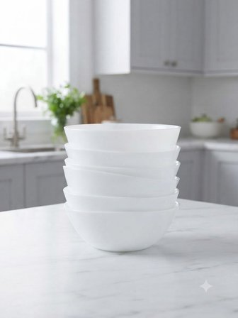 CAM CARINE BEYAZ 6 LI ÇOK AMAÇLI KASE -14 CM