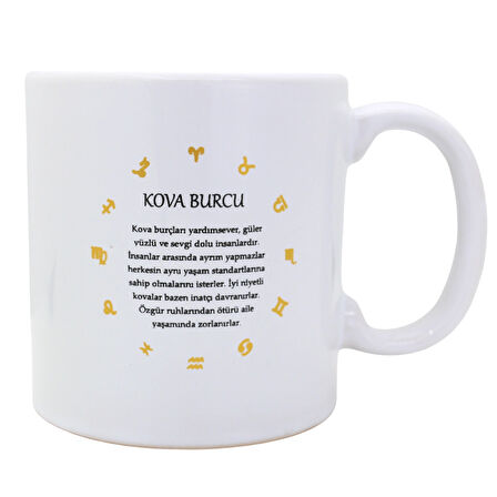 Kova Burcu Temalı Kupa Bardak
