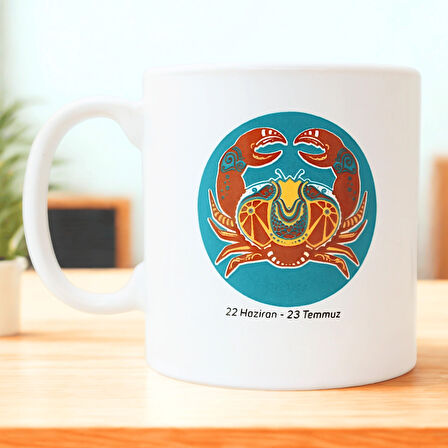 Yengeç Burcu Temalı Kupa Bardak