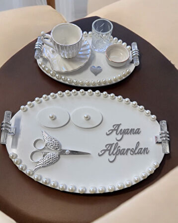 Lustre İncili Söz Nişan Tepsisi