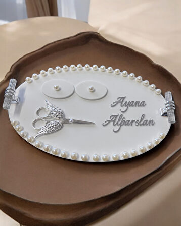 Lustre İncili Söz Nişan Tepsisi