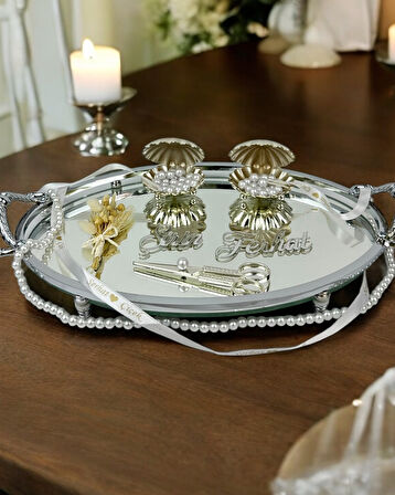Passion Gümüş Şık Nişan Tepsisi