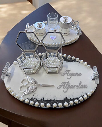 Jubilation Gümüş İncili Söz Nişan Tepsisi