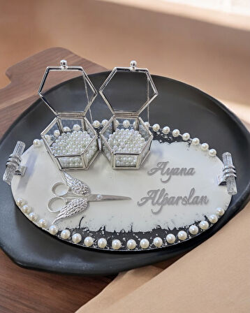 Jubilation Gümüş İncili Söz Nişan Tepsisi