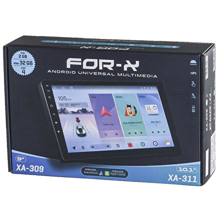 FOR-X FORD CONNECT(2008-2011)-9''ANDROİD GERÇEK 2+32 GB / 4 ÇEKİRDEK 1.6Ghz / WIFI 5.0Ghz / BT 5.4-KABLOSUZ CARPLAY-AHD HD GERİ GÖRÜŞ KAMERA HEDİYE