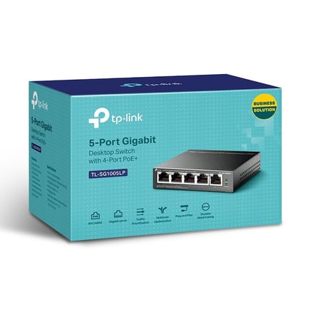 Tl-Sg1005Lp 5 Port 4 Port Poe+ 10-100-1000 Mbps 1 Port Uplink Switch Hub Çelik Kasa