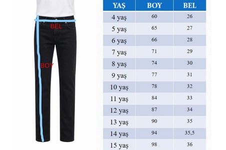 Erkek Çocuk Bıyık Detaylı Likralı Kot Pantolon PNT6016