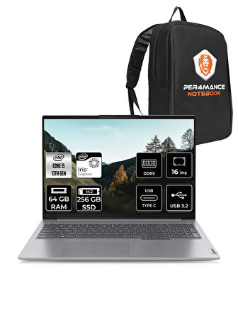 Lenovo ThinkBook 16 G6 i5 1335U 64GB DDR5 256GB SSD 16'' FHD+ FDOS Dizüstü Bilgisayar & PER4 ÇANTA