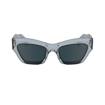 Calvin Klein CK 24531S 601 53 Unisex Geometirk Şeffaf Kemik Güneş Gözlüğü