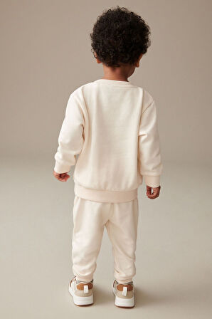 Next Baby % 100 Pamuklu Ekru Uzun Kollu Jogger Alt Üst Takım