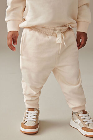Next Baby % 100 Pamuklu Ekru Uzun Kollu Jogger Alt Üst Takım