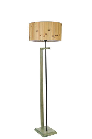 MENEKŞE YEŞİL LAMBADER SİLİNDİR BAMBU 02 ABAJURLU