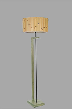 MENEKŞE YEŞİL LAMBADER SİLİNDİR BAMBU 02 ABAJURLU