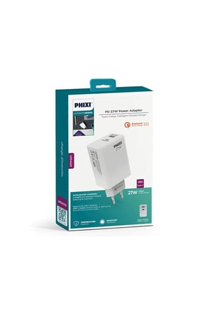 Ultimate UPD4225 27W PD Çift Çıkışlı Hızlı Şarj Adaptörü PHİXİ HIZLI ŞARJ BAŞLIK ADAPTÖR