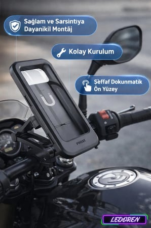 MT15 Su Geçirmez, Açısı Ayarlanabilir, Motosiklet, Scooter, Atv ve Bisiklet Telefon