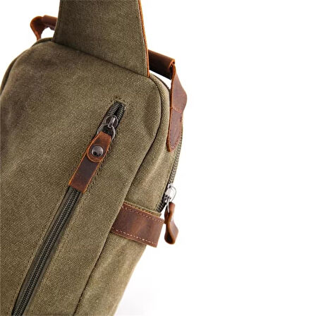 Ççs 51396 Kanvas Omuz Askılı Çapraz Çanta Yeşil
