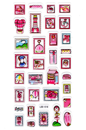 Sticker Kabartmalı Stiker Defter Planlayıcı Etiket (Lde018)-19x9cm - Mektup Pulu Kartpostal