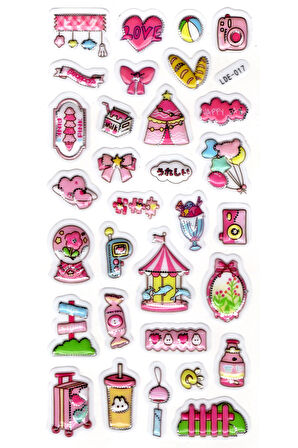 Sticker Kabartmalı , Sticker Defter, Planlayıcı Etiket (LDE-017) - 19X9 cm - Lunapark 