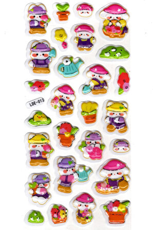 Sticker Kabartmalı Stiker Defter Planlayıcı Etiket (Lde013)-19x9cm - Bahçıvan Tavşan