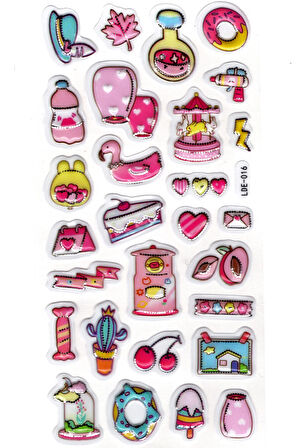 Sticker Kabartmalı Stiker Defter Planlayıcı Etiket (Lde016)-19x9cm - Lunapark Şapka