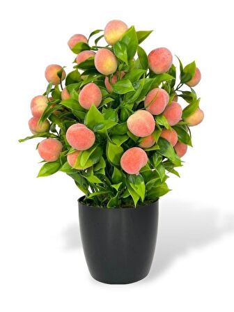 Yapay Çiçek Şeftali Ağacı Siyah Saksıda Şeftali 30cm 