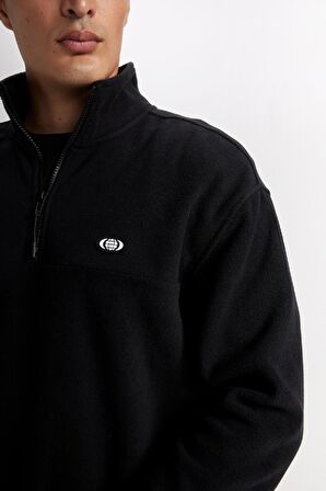 Relax Fit Dik Yaka Polar Sweatshirt
