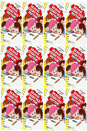 1. Sınıf Yeni Müfredata Uygun Yazı Defteri Büyük Boy (12 Adet)