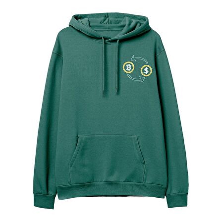 Exchange  Baskılı Yeşil Hoodie