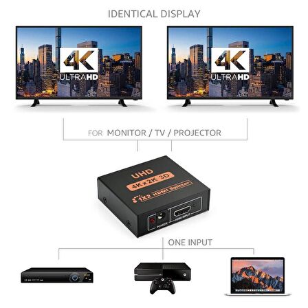 2 Port Uhd 4k Hdmi Switch Ekran Monitör Splitter Çoklayıcı Çoğaltıcı