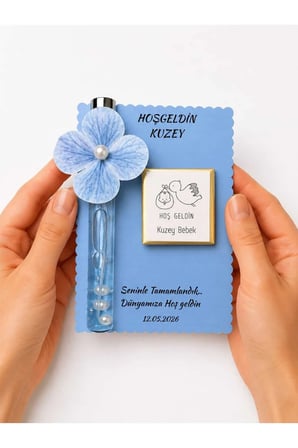 Hoş Geldin Bebek Hediyeliği Kişiye Özel Doğum Hediyeliği Mevlüt Hediyeliği Bebek Mevlüdü Çikolatalı Hediyelik Simli Kolonya Baby Shower Hediyeliği 10 ADET