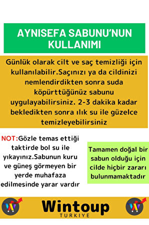 Özel Üretim %100 Doğal Cilt Sorunlarında Etkili Cilt Yüz Saç Vücut Bitkisel Aynısefa Sabunu 3 Adet