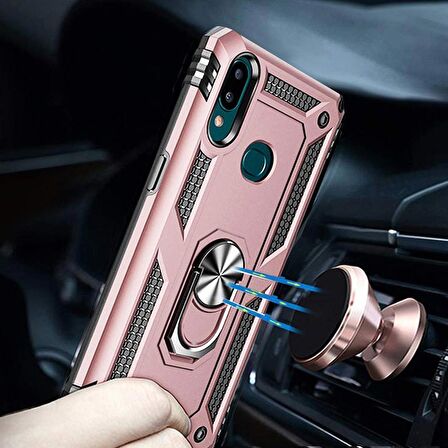 Gpack Samsung Galaxy A10s Kılıf Vega Standlı Yüzüklü Mıknatıslı