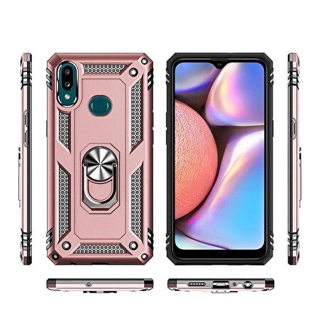 Gpack Samsung Galaxy A10s Kılıf Vega Standlı Yüzüklü Mıknatıslı