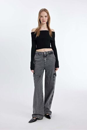 DeFacto Coool Slim Fit Dar Kesim Açık Omuz Basic Düz Triko Kazak B6537AX24WNBK56