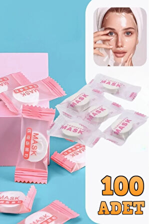 Sıkıştırılmış Yüz Maskesi Dıy Kağıt Maske Tabletleri 100 Adet