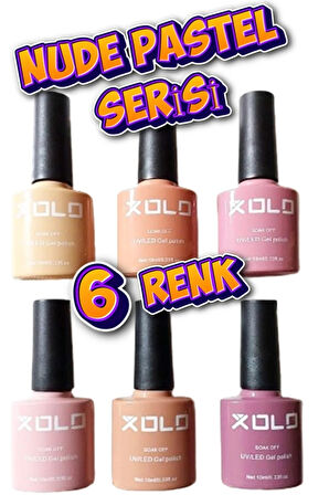 Nude Pastel Kalıcı Oje Seti 6x10ML 6 Farklı Renk Soak Of Polish Gel