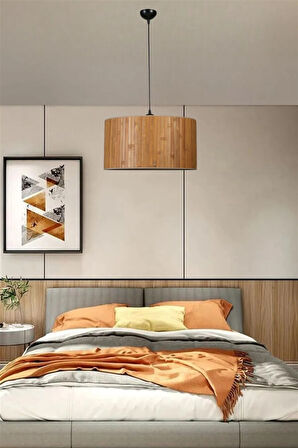 BAMBU 01 ABAJURLU TEKLİ SARKIT AVİZE