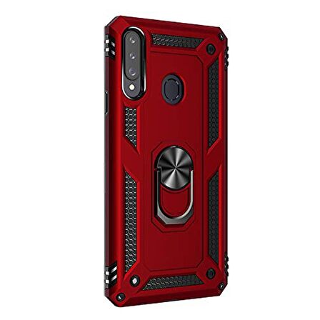Gpack Samsung Galaxy A20s Kılıf Vega Standlı Yüzüklü MıknatıslıNano Glass