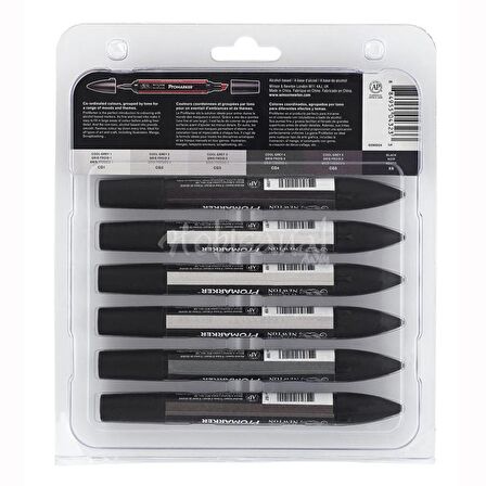 Winsor&Newton Promarker 6lı Set Neutral Tones