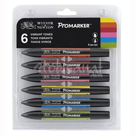 Winsor&Newton Promarker 6lı Set Vibrant Tones