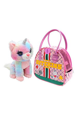 Cutekins Peluş Caticorn Rengarenk Tek Boynuzlu Kedi Şimdi Çantasında!