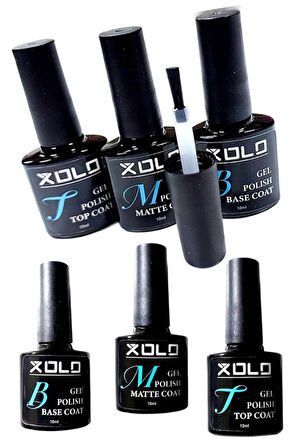 Kalıcı Oje Protez Tırnak Base Coat Top Coat Matte Coat Jel Oje Seti 3x10 ML Premium Mat Parlak Korur