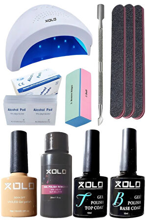 Kalıcı Oje Yapma Seti 20 Parça Nude Serisi Top Base Top Coat Solüsyon Kronk Törpü Uv Led Seti