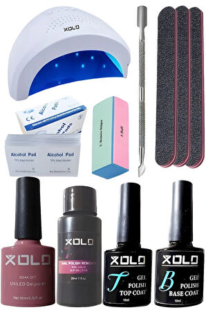 Kalıcı Oje Yapma Seti 20 Parça Nude Serisi Top Base Top Coat Solüsyon Kronk Törpü Uv Led Seti