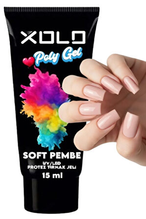 Soft Pembe Polygel Protez Tırnak Polijel Poly Gel 15 ML