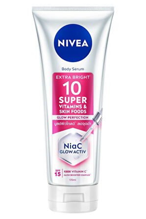 Super10 Serum Etkili Vücut Losyonu SPF15 170 ml,Aydınlatıcı,Sıkılaştırıcı,Nemlendirici,C Vitamini