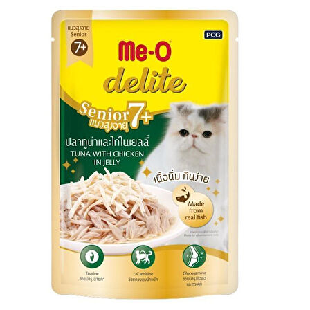 Me-o Delite Ton Balıklı ve Tavuklu Senior Jelly Kedi Yaş Mama 70 Gr