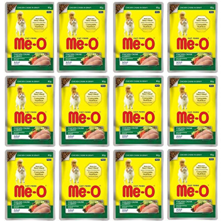 Meo Pouch Sos İçinde Tavuk Etli Kedi Konservesi 80 Gr X 12 Adet