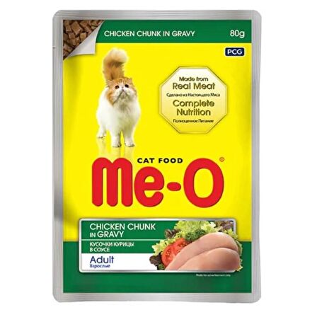 Me-O Sos İçinde Parça Tavuk Etli Kedi Konserve Mama 80 gr